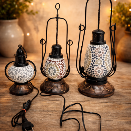Handcrafted Mosaic Lantern Set