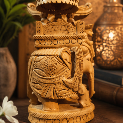 Handcrafted Wooden Elephant Showpiece