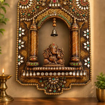 HANDCRAFTED CLAY GANESHA WALL TEMPLE